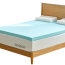 HOFISH 3 INCHES GEL INFUSED MEMORY FOAM MATTRESS TOPPER- TWIN - BLUE - Brand New