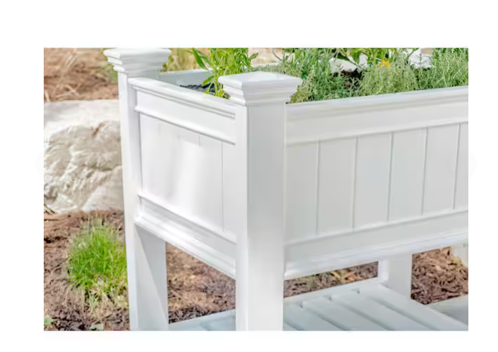 VITA CAMBRIDGE RAISED GARDEN BED 38 IN. L X 24 IN. W X 36 IN. H PLANTER - WHITE - Like New