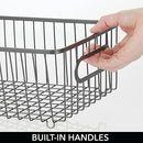 mDesign Metal Drawer Organizer Tray Storage Organizer Bin Basket 4 Pack Gray - Brand New