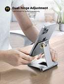 LAMICALL ALUMINUM METAL ADJUSTABLE CELL PHONE STAND DESK - SILVER - Like New