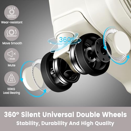 AXIDOU 20" HARDSHELL CARRY-ON LUGGAGE - WHITE - Like New