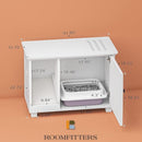 Roomfitters Cat Washroom Storage Bench Litter Box Enclosure Furniture White - Brand New
