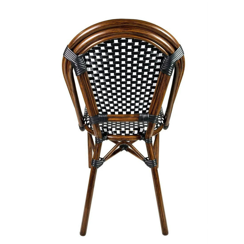 CHIVARI ARMLESS FRENCH BISTRO PATIO DINING CHIVARI CHAIR 2 CHAIR - BLACK & WHITE - Like New