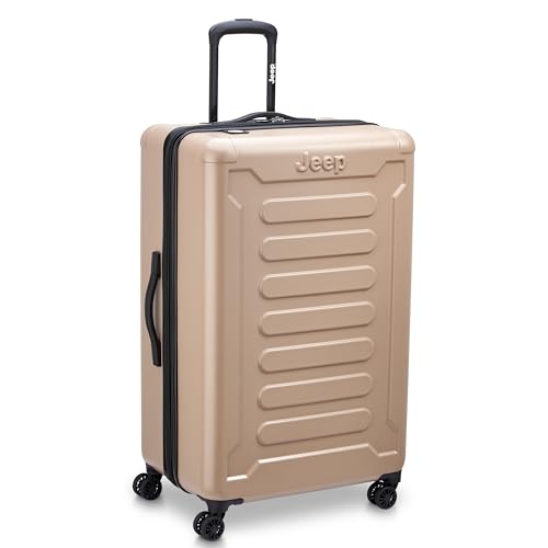 JEEP HARDSIDE EXPANDABLE LUGGAGE, BLACK, 2 PIECE SET 20/28 INCH, JH004C - BEIGE - Brand New