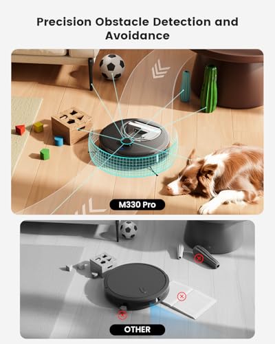 LEFANT LIDAR ROBOT VACUUM, 450 ML VISIBLE DUSTBIN, UPGRADED 190° PSD, M330PRO - Like New