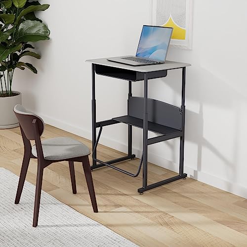SAFCO ALPHABETTER STUDENT STANDING DESK BOOK BOX ADJUSTABLE HEIGHT - GRAY - Like New