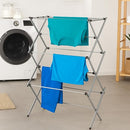 HONEY-CAN-DO COLLAPSIBLE LAUNDRY & TOWEL RACK, STURDY, STEEL - WHITE/ SILVER - Brand New