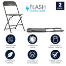 Flash Furniture Hercules Series Plastic Folding Chairs for Parties Stackable 2pk - Brand New