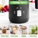 GREENLIFE CERAMIC ELECTRIC MILK FROTHER 10OZ 4-IN-1 AUTO HOT AND COLD FOAM BLACK - Like New
