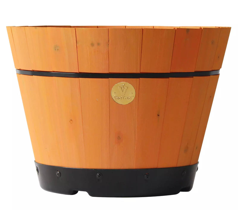 VEGTRUG MEDIUM BARREL GARDEN PLANTER - PEACH - Like New