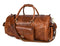 AARON LEATHER GOODS DUFFLE BAG MEN 35L OVERNIGHT WEEKENDER GARMENT - TAWNY - Like New