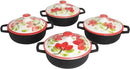 IMUSA USA LIMITED EDITION Hand Painted Cast Aluminum 8 Piece Set - Red Floral - Like New
