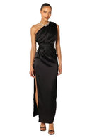 SL925168PTX PETAL & PUP WOMEN NADIA ONE SHOULDER MAXI DRESS BLACK SIZE 0 - Brand New