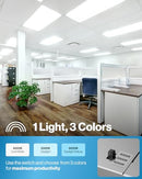 SUNCO 2X4 LED FLAT PANEL LIGHT DROP CEILING OFFICE SHOP WAREHOUSE 2 PACK - WHITE - Like New