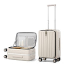 Hanke 20 Inch Carry On Luggage Wheels PC Hard Shell Top Opening - Ivory White - Brand New