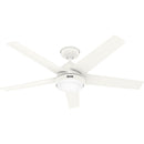 HUNTER 52" SKYFLOW OUTDOOR CEILING FAN LIGHTS WALL CONTROL CC52611 - MATTE WHITE - Like New