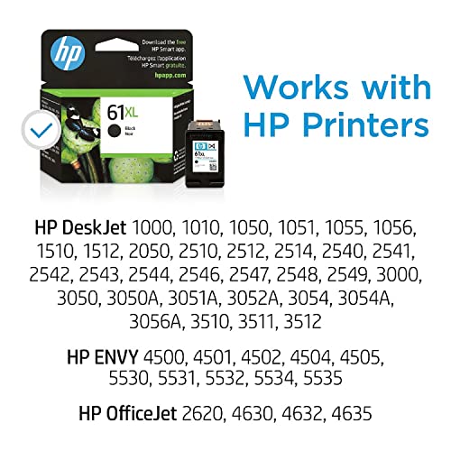 HP 61XL BLACK HIGH-YIELD INK DESKJET - CH563WN Like New