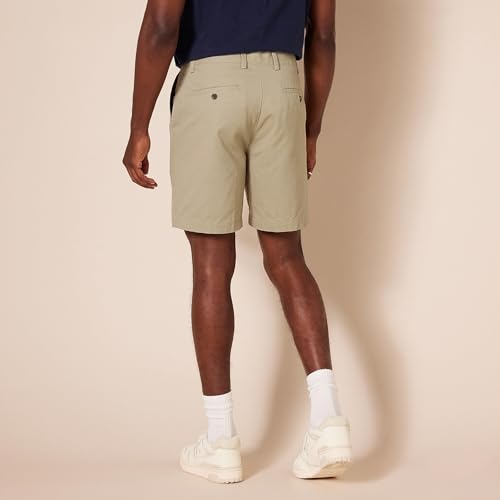 AMAZON ESSENTIALS MEN'S SLIM-FIT 7" CHINO SHORT, SIZE MEN 28, KHAKI - Brand New