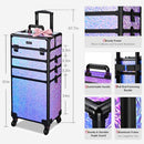 BYOOTIQUE Rolling Makeup Case 4in1 Cosmetology Case on Wheels Makeup Artist - Brand New