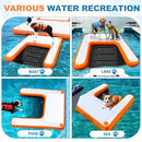 VOFITNY INFLATABLE DOG POOL RAMP FLOATING LADDER FOR DOGS - WHITE/ORANGE - Like New