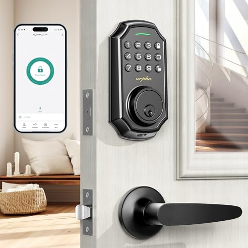 ARPHA KEYLESS ENTRY DOOR LOCK HANDLE SET BLUETOOTH SMART LOCK - Scratch & Dent