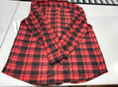 CENTRO MEN'S PLAID FLANNEL LONG SLEEVE SHIRT - SIZE: MEN XL - RED BLACK - Brand New