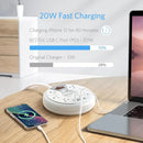 BESTEK 6FT USB C POWER STRIP, EXTENSION CABLE WITH 6 OUTLETS - WHITE - Like New
