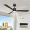 OPONL 42" CEILING FAN WITH LIGHT REMOTE CONTROL DOWNROD MOUNT - BLACK - Like New