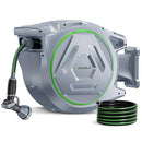 PATOOLIO RETRACTABLE GARDEN HOSE REEL 5/8 IN X 100 FT, H85 - GRAY - Like New