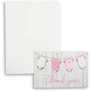 60 Pack Baby Shower Thank You Cards with Pink Envelopes for Girl - Like New