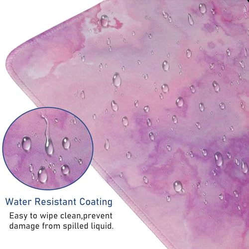 HSMIENK LARGE EXTENDED GAMING MOUSE PAD STITCHED (31.5X15.7IN) - MARBLE PURPLE - Like New