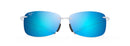 MAUI JIM AKAU RIMLESS GLASSES CRYSTAL MATTE FRAMES WITH BLUE HAWAII LENS - Like New