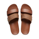 REEF Women's Cushion Vista Higher Slide Espresso/Raffia Size 10 - Like New