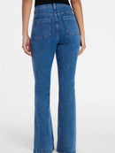 TIME AND TRU WOMEN'S PATCH POCKET FLARE JEANS SIZE 4 - BLUE - Brand New