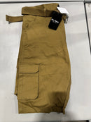 BLU ROCK NEW YORK BELTED CARGO SHORTS - SIZE: MEN 40 - DARK KHAKI - Brand New
