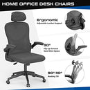 Laziiey Home Office Chairs with Flip Up Arms - B0BD16KDYY - Black - Brand New