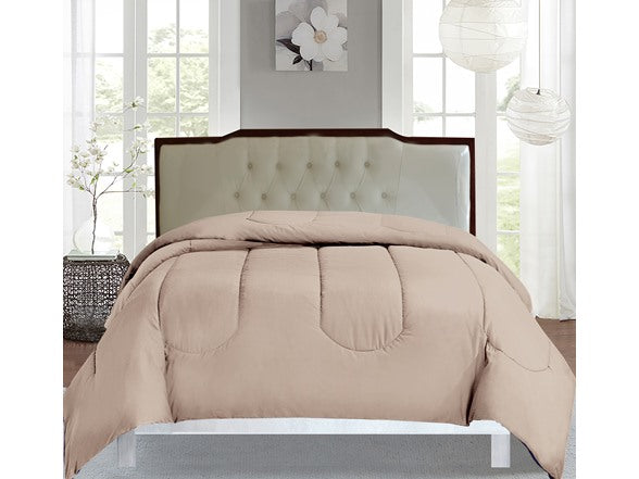 PLAZATEX QUEEN SOLID COMFORTER SET DOUILETTE 1 PC - TAUPE - Like New