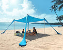 PETNOZ BEACH TENT CANOPY SUN SHADE UPF50+, EASY POP UP 10×10 FT 4 POLE - BLUE - Like New