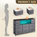 WLIVE TV STAND FOR 45, 50, 55 INCH TV, LED LIGHTS & CHARGING STATION - DARK GRAY - Like New