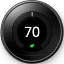 GOOGLE NEST LEARNING THERMOSTAT 3RD GEN PROGRAMMABLE SMART A0013 - MIRROR BLACK - Like New