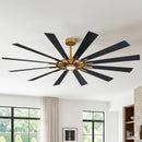 PARROT UNCLE 72 IN. INDOOR GOLD WINDMILL CEILING FAN LIGHT REMOTE - GOLD/BLACK - Like New