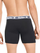 HUCOREM157496 HURLEY MENS 5 PACK STRETCH BOXER BRIEFS BLACK/CASTLEROCK SIZE: M - Brand New