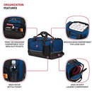 SWISSGEAR APEX DUFFLE BAG FOR TRAVEL AND GYM WITH BUNGEE-CORD SYSTEM - NAVY - Brand New