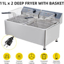 GARVEE 23.2QT DEEP FRYER 22L DUAL TANK ELECTRIC - STAINLESS STEEL SIVER - Like New
