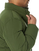 AMAZON ESSENTIALS MENS HOODED LONG PUFFER COAT SIZE MEN S DARK OLIVE - Brand New