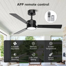 AHAWILL 42" CEILING FAN LIGHTCEILING FANS LIGHTS REMOTEOUTDOOR FLUSH M - BLACK - Like New