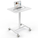 DUMOS SMALL STANDING LAPTOP DESK MANUAL ADJUSTABLE MOBILE 48 X 65 - WHITE - Like New