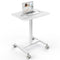 DUMOS SMALL STANDING LAPTOP DESK MANUAL ADJUSTABLE MOBILE 48 X 65 - WHITE - Like New