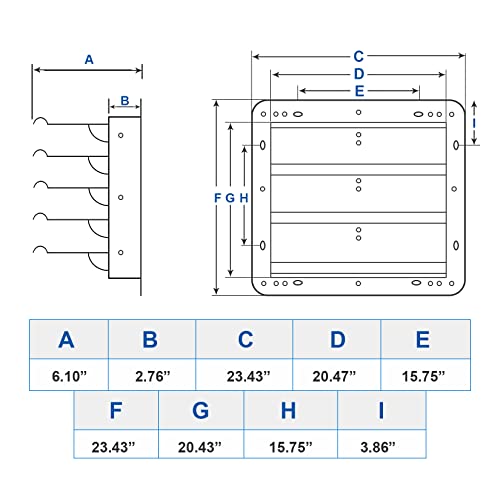 IPOWER 20-INCH SQUARE ALUMINUM AUTOMATIC GRAVITY SHUTTER LOUVER VENT - SILVER - Brand New