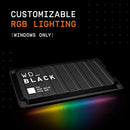 WESTERN DIGITAL 1TB P40 GAME DRIVE SSD - UP TO 2,000MB/S, RGB LIGHTING - BLACK - Like New